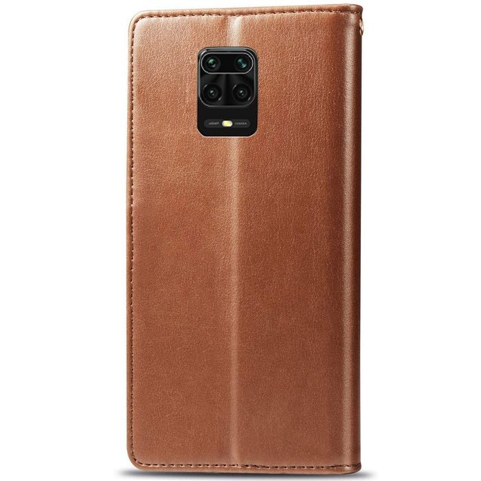 Шкіряний чохол-книжка GETMAN Gallant (PU) для Xiaomi Redmi Note 9s / Note 9 Pro / Note 9 Pro Max, Коричневий