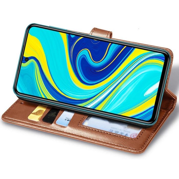 Шкіряний чохол-книжка GETMAN Gallant (PU) для Xiaomi Redmi Note 9s / Note 9 Pro / Note 9 Pro Max, Коричневий