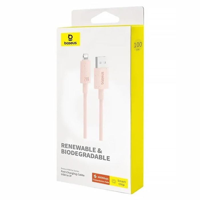 Дата кабель Baseus Habitat Series Fast Charging USB to Lightning 2.4A (2m) (P10360200), Wheat Pink