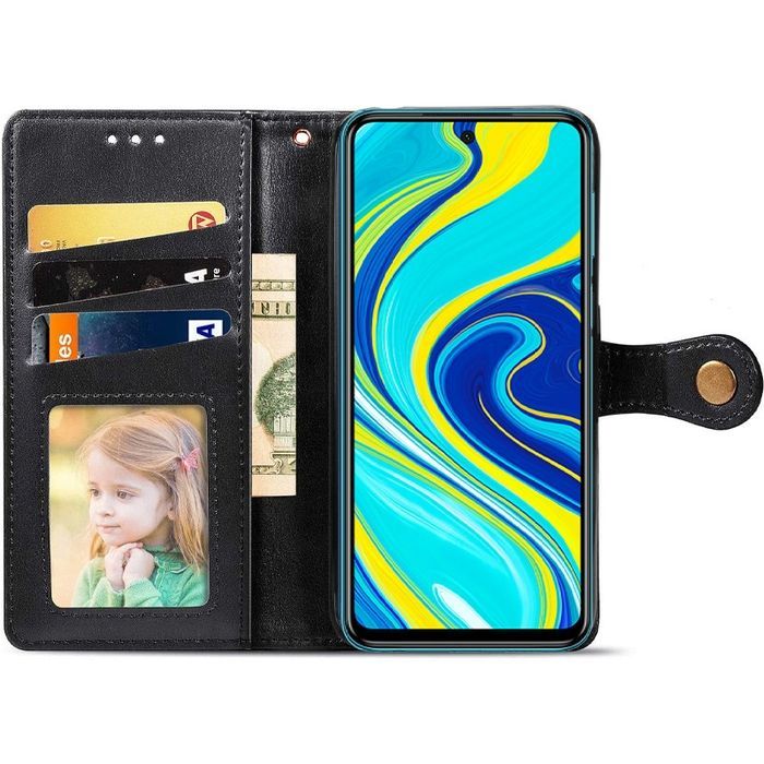 Шкіряний чохол-книжка GETMAN Gallant (PU) для Xiaomi Redmi Note 9s / Note 9 Pro / Note 9 Pro Max, Чорний