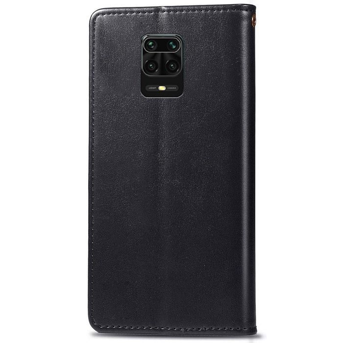 Шкіряний чохол-книжка GETMAN Gallant (PU) для Xiaomi Redmi Note 9s / Note 9 Pro / Note 9 Pro Max, Чорний