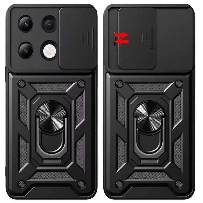 Чохол Ummi Camshield Serge Ring для Xiaomi Redmi Note 13 Pro 4G / 14s / Poco M6 Pro 4G, Чорний