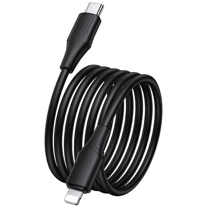 Дата кабель Hoco X124 Bien silicone Type-C to Lightning 27W (1m), Чорний