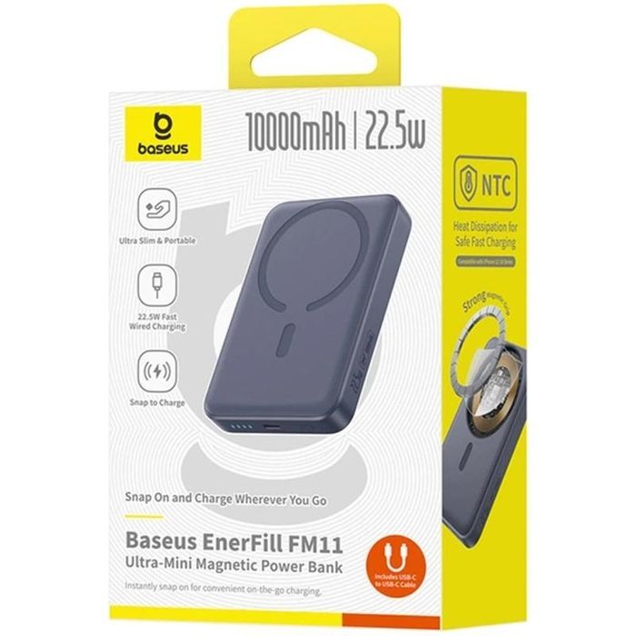 Портативний ЗП Power Bank Baseus EnerFill FM11 Ultra-Mini 22.5W з БЗП 10000mAh (PPFM11-1022)