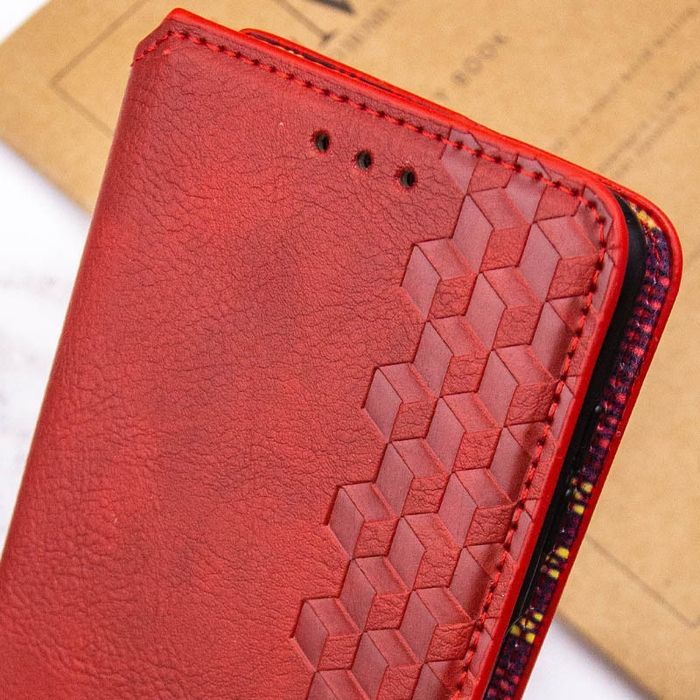 Шкіряний чохол-книжка GETMAN Cubic (PU) для ZTE Nubia V60, Червоний