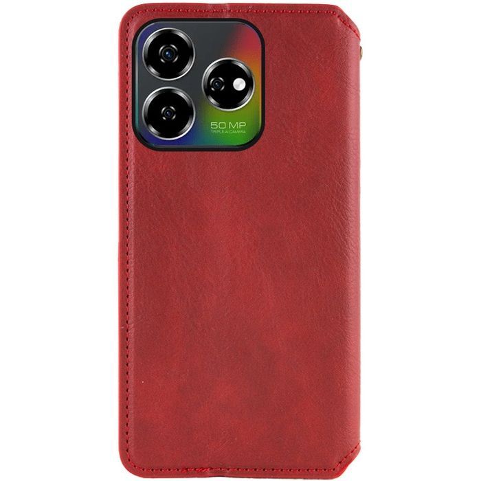 Шкіряний чохол-книжка GETMAN Cubic (PU) для ZTE Nubia V60, Червоний