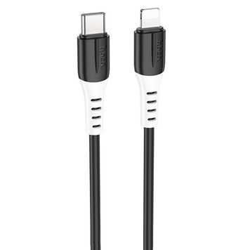 Дата кабель Hoco X82 Silicone Type-C to Lightning 20W (1m), Чорний
