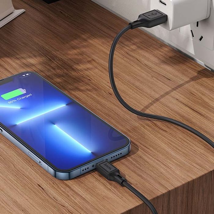 Дата кабель Hoco X90 Cool silicone USB to Lightning (1m), Чорний
