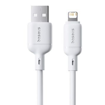 Дата кабель Baseus Silky Series OS Fast Charging USB to Lightning 2.4A (1m) (P1037770), Moon White