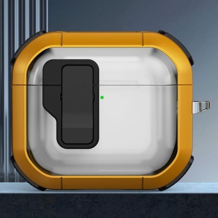 Футляр протиударний Locking Button для навушників Airpods Pro 2 / Pro, Жовтий